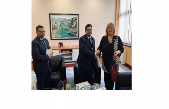 Mr.N.Venkataraman, Second Secretary & Head of Chancery had fruitful meeting with Ms.Radmila Komadina, Chief Advisor to City of Mostar in Mayor's office in connection with IDY'2019 celebrations in Mostar.